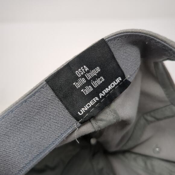 Under Armour Snapback Cap Gray One Size Adjustable Embroidered Vented Holes - Picture 10 of 10